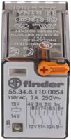 553481100054 Finder Plug In Relay, 110V ac Coil, 7A Switching Current, 4PDT