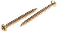 144-3474 RS PRO Pozidriv Countersunk Steel Wood Screw, Yellow Passivated, Zinc Plated, 3.5mm Thread, 45mm Length