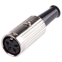 491-194 RS PRO 4 Pole Din Socket, 1A, 100 V ac, Push Lock, Female, Cable Mount