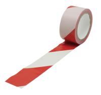 282-5124 RS PRO Red/White PVC 33mm Hazard Tape, 0.15mm Thickness