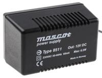 8511-12 Mascot 6.5W Plug-In AC/DC Adapter 12V dc Output, 540mA Output