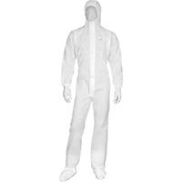 dt215gt Delta Plus White Non-Woven Overall, L