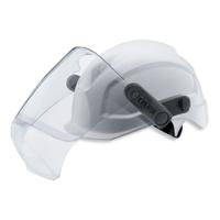9906007 uvex Clear Flip Up PC Visor with Brow, Chin Guard , Resistant To Electric Arcs, Liquids, Molten Metal