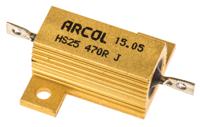 hs25-470r-j Arcol, 470Ω 25W Wire Wound Chassis Mount Resistor HS25 470R J ±5%