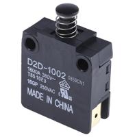 d2d-1002 Omron Door Micro Switch, Plunger, SPST 16 A @ 250 V ac, -25 → +85°C