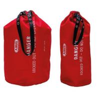 p616 ABUS Red 1-Lock Polyester Lockout Bag, 7mm Shackle, 450mm Attachment