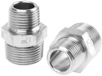 0900-21-27 Legris LF3000 Series Straight Threaded Adaptor, R 1/2 Male to R 3/4 Male, Threaded Connection Style