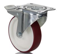 3477uar125p62-red Tente Braked Swivel Castor Wheel, 300kg Capacity, 125mm Wheel