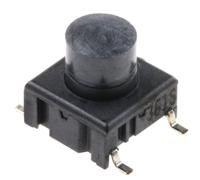 3esh9-104 MEC IP67 Black Button Tactile Switch, SPST 50 mA @ 24 V dc 5.3mm PCB