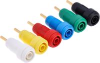 20985 Staubli Black, Blue, Green, Red, White, Yellow Female Banana Socket, 2mm Connector, Screw Termination, Gold Plating