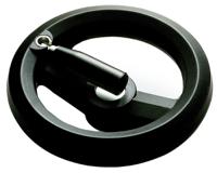 161-2004 RS PRO Black Glass-Fibre Reinforced Technopolymer Hand Wheel, 100mm diameter