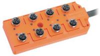 11167 Lumberg Automation 111 Series Sensor Box, M12, 5m cable, 8 way, 8 port