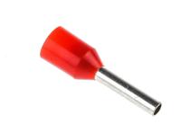 458-702 RS PRO Insulated Crimp Bootlace Ferrule, 8mm Pin Length, 1.4mm Pin Diameter, 1mm² Wire Size, Red