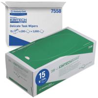 7558 KIMTECH KIMTECH Science Dry Cleanroom Wipes, Box of 200, 200mm