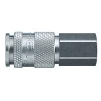 18kaiw17mpn Legris Nickel Plated Brass Female Pneumatic Quick Connect Coupling, 3/8 in Female 23mm Female Thread