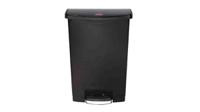 1883615 Rubbermaid Commercial Products Slim Jim 90L Black Pedal Resin Waste Bin