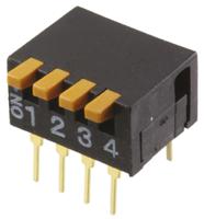 a6dr-4100 Omron 4 Way Through Hole DIP Switch 4PST, Piano Actuator