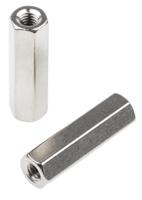 222-503 RS PRO Standoff, M4 x M4 Thread, 25mm Body, Brass, Female/Female