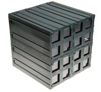 236-3612 RS PRO 4 Drawer Storage Unit, Plastic, 208mm x 208mm x 222mm, Transparent