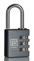 196-3969 RS PRO Combination Aluminium Combination Padlock, 5mm Shackle, 32mm Body