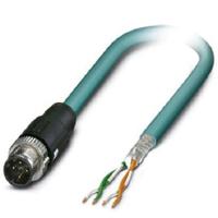1407358 Phoenix Contact, 5m Cat5, Blue M12 to Male Unterminated, Shielded Shielded, Terminated