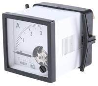 d481mcs75mv4-001-03a HOBUT D48MC Analogue Panel Ammeter 0/3A For Shunt 75mV DC, 48mm x 48mm Moving Coil