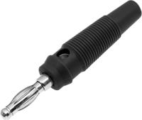 208-0251 RS PRO Black Male Banana Plug, 4 mm Connector, Screw Termination, 24A, 30V, Nickel Plating