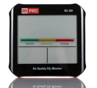 236-2654 RS PRO RS-326 Air Quality Meter for CO2, Humidity, Temperature, +50°C Max, 100%RH Max, Battery, USB-Powered