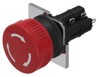 51-259025 EAO Maintained Emergency Stop Push Button, Panel Mount, DPST, IP65