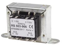 503-966 RS PRO 12VA 2 Output Chassis Mounting Transformer, 6V ac, IEC 61558-2-6