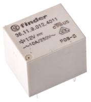 361190124011 Finder PCB Mount Power Relay, 12V dc Coil, 10A Switching Current, SPDT