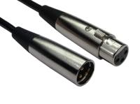 192-4433 RS PRO Male 3 Pin XLR to Female 3 Pin XLR  Cable, Black, 1m