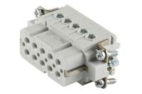 c146-10b010-002-4 Amphenol Industrial Heavy Duty Power Connector Insert, 16A, Female, Heavy Mate C146 Series, 10+PE Contacts