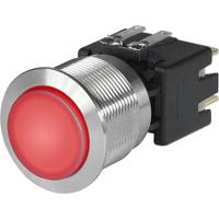 3-101-031 Schurter Illuminated Push Button Switch, Latching, Panel Mount, 22.1mm Cutout, DPDT, Red LED, 30 V dc, 250V ac, IP40,