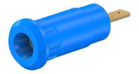 659099-23 Staubli Blue Female Banana Socket, 2mm Connector, Press Fit Termination, 10A, 600V, Gold Plating