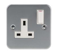 768-3504 RS PRO Grey 1 Gang Plug Socket, 1 Pole Poles, 13A, Type G - British, Indoor Use
