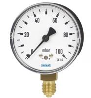 48306924 WIKA G 1/4 Analogue Pressure Gauge 250mbar Bottom Entry 63mm Outside Diameter