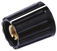 463-8514 RS PRO 14.7mm Black Potentiometer Knob for 6mm Shaft Screw Fix