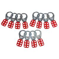 805841 Brady Red 6-Lock Steel, Vinyl Lockout Hasp, 12.70mm Shackle