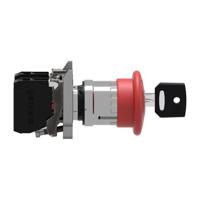 xb4bs9445 Schneider Electric Harmony, Red, Key Reset 40mm Mushroom Head Emergency Button