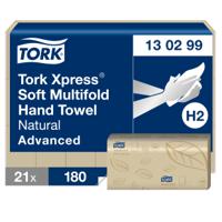 130299 Tork Multifold Natural Paper Towel, 324 x 212mm, 2-Ply, 12 x 180 Sheets Sheets