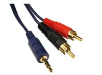 286-2840 RS PRO Male 3.5mm Stereo Jack to Male RCA x 2 RCA Cable, Black, 5m