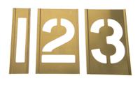 175136 AT Brown 13 Piece Brass Stencil Numbers, 76mm Character Height