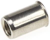 623-5577 POP Plain, M6 Stainless Steel Threaded Insert, 9.8mm diameter 9mm Depth 14.3mm