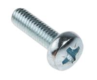 553-699 RS PRO Pozi M6 Pan Steel Machine Screws DIN 7985 x 20.0mm
