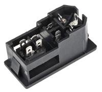 811-7226 RS PRO C14 Snap-In IEC Connector Male, 6A, 250 V, Fuse Size 5 x 20mm