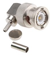 j01000a0010 Telegartner, Plug Cable Mount BNC Connector, 50Ω, Crimp Termination, Right Angle Body
