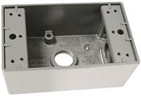 wpb23 PASS & SEYMOUR Grey Aluminium Back Box, 1 Gangs, 2.86 x 2.09 x 4.63in