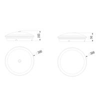 90122 Sylvania Circular LED Bulkhead Light, 33 W, 240 V, , Lamp Supplied, IP54, SYLCIRCLE