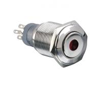 mp00451e1bl012s Arcolectric (Bulgin) Ltd Illuminated Push Button Switch, Latching, Panel Mount, 16.2mm Cutout, DPDT, Blue LED, 250V ac,